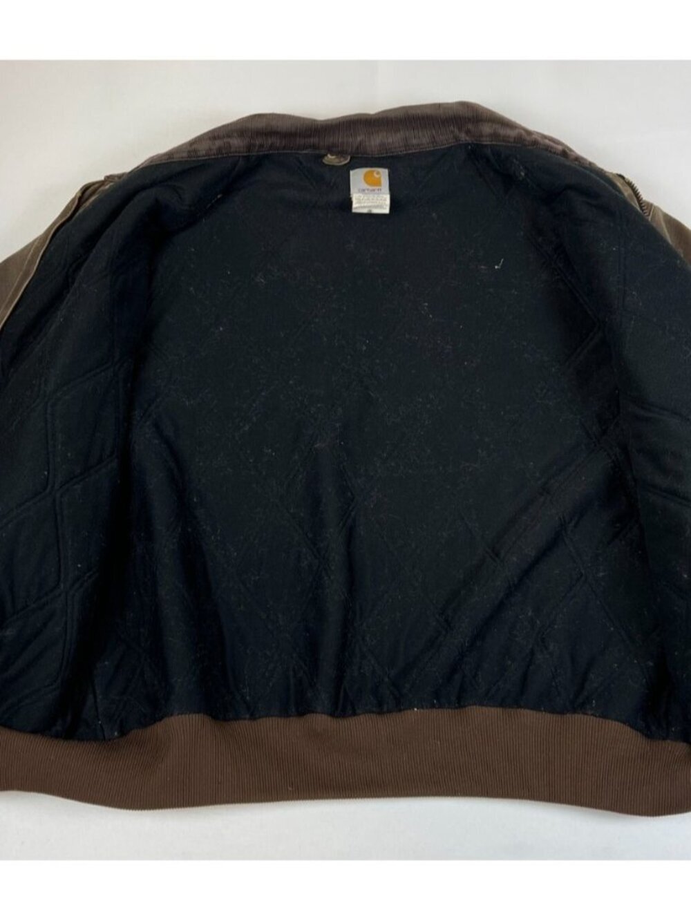 VTG Carhartt Men XLT Brown Sandstone Active Jacket Quilted Flannel Lined J14 CHT - Picture 10 of 14